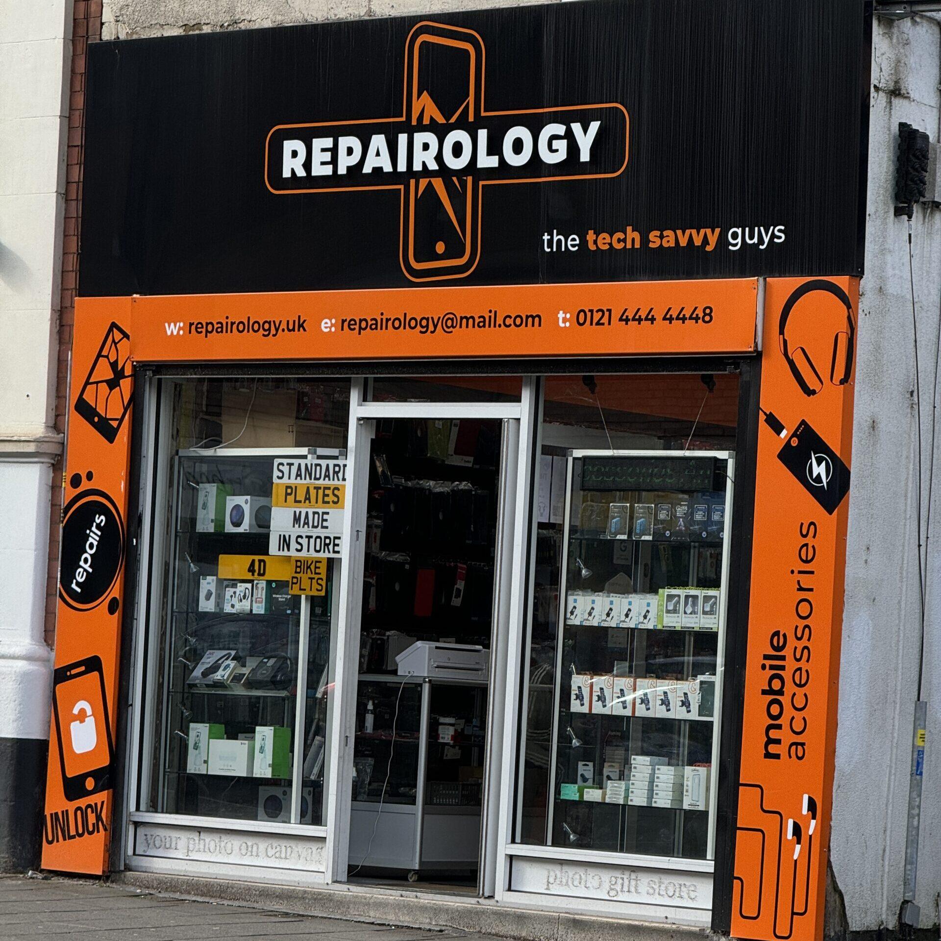 The shopfront of Repairology.